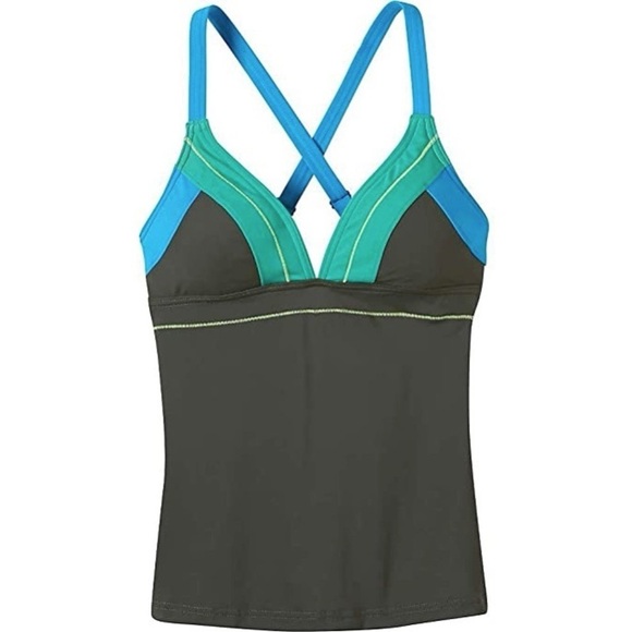 [Prana] Colorblock Sporty Triangle Tankini Top - Picture 4 of 9